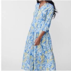 J.McLauglin leaf print linen Maxi dress